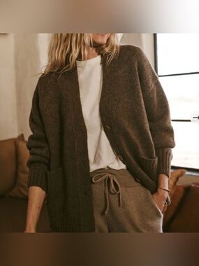 Buck Mason Highland Alpaca Cardigan in Coffee 🤎